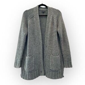 TARGET | WHO WHAT WEAR Wool Blend Grandpa Cardigan Chunky Grey Oversized Medium